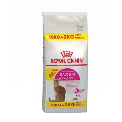 Royal Canin Savour Exigent krmivo pro kočky, balení 12 kg s 10 kg + 2 kg zdarma. Feline Preference pro vybíravé kočky. DNA Savor Sensation a optimální nutriční rovnováha.