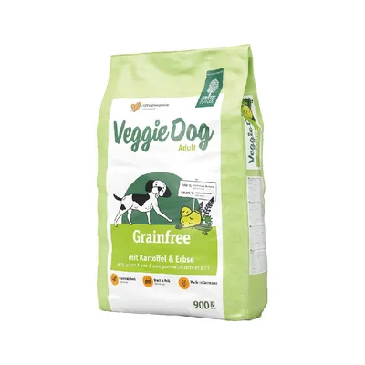 Veggie Dog Adult Grainfree with potato & pea, 900g. 100% vegetarian, 99.9% vegan recipe. Made in Germany.