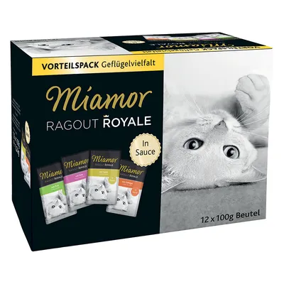 Miamor Ragout Royale в сос, икономична опаковка разнообразие от птиче месо, 12 x 100g паучове. Различни видове: с пиле, патица, пуйка и птиче месо.