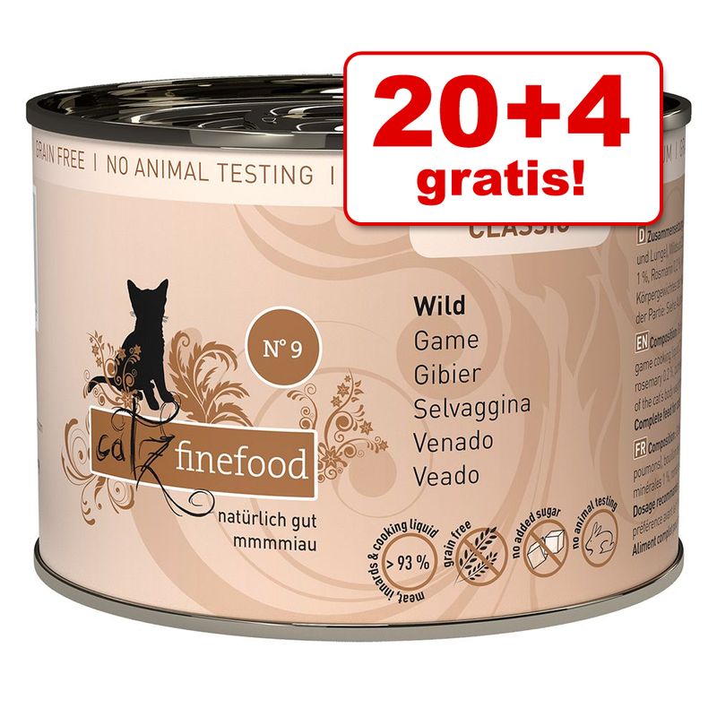 20 + 4 gratis! catz finefood Blik 24 x 200 g Kattenvoer