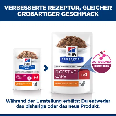 Hill's Prescription Diet Digestive Care i/d mit verbesserter Rezeptur. Während der Umstellung erhältst du das bisherige oder das neue Produkt. ActivBiome+ Digestion. Hill's Prescription Diet Digestive Care i/d mit verbesserter Rezeptur. Während der Umstellung erhältst du das bisherige oder das neue Produkt. ActivBiome+ Digestion.