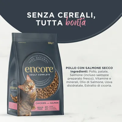 Encore Pollo con Salmone Crocchette per gatto