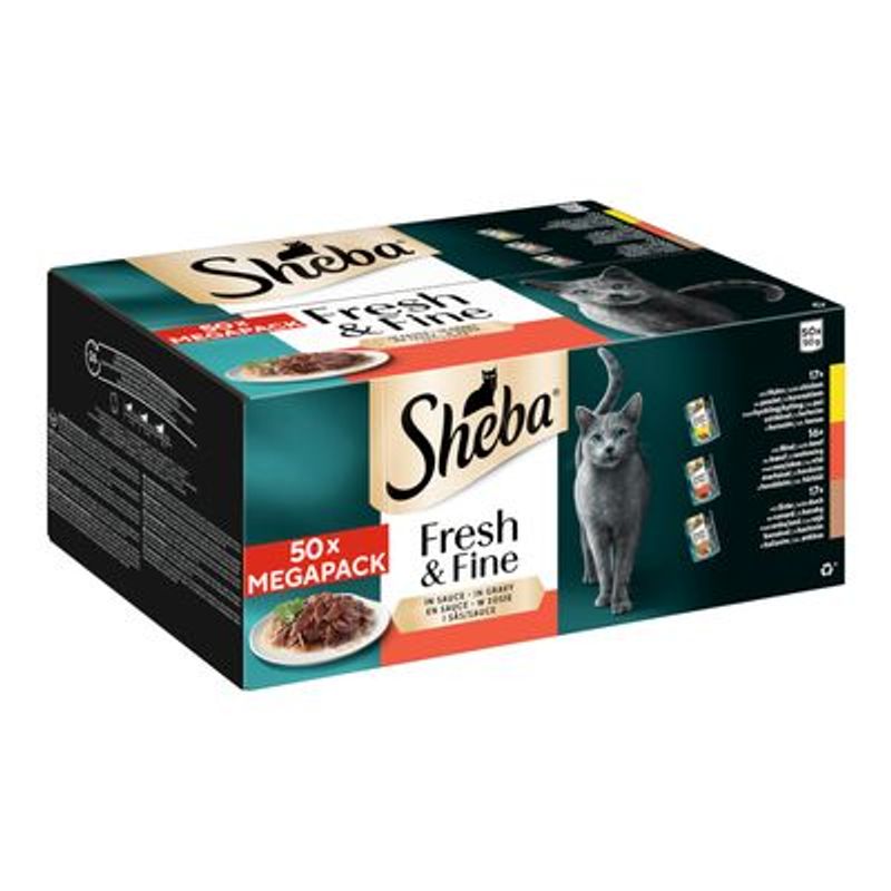Multipack Sheba Fresh Fijne vershoudzakjes 50 x 50 g