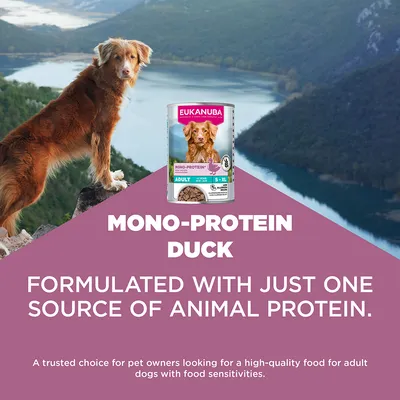 Eukanuba Mono-Protein Ankka, vain yksi eläinperäinen proteiininlähde. Sopii aikuisille koirille, joilla on ruoka-aineyliherkkyyksiä. Eukanuba Mono-Protein Ankka, vain yksi eläinperäinen proteiininlähde. Sopii aikuisille koirille, joilla on ruoka-aineyliherkkyyksiä.