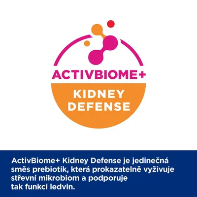 ActivBiome+ Kidney Defense je jedinečná směs prebiotik, která prokazatelně vyživuje střevní mikrobiom a podporuje tak funkci ledvin.
