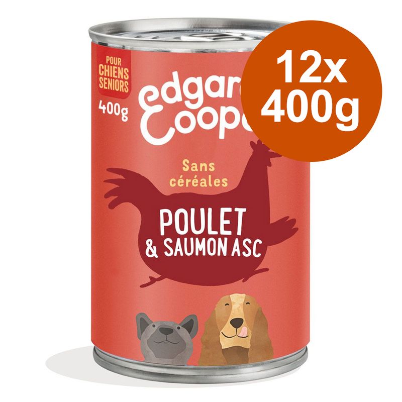 Lot Edgard & Cooper Senior sans céréales 12 x 400 g pour chien