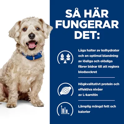 Så här fungerar det: Låga halter av kolhydrater och optimal fiberblandning reglerar blodsocker. Högkvalitativt protein, effektiva nivåer av L-karnitin, lämplig mängd fett och kalorier.