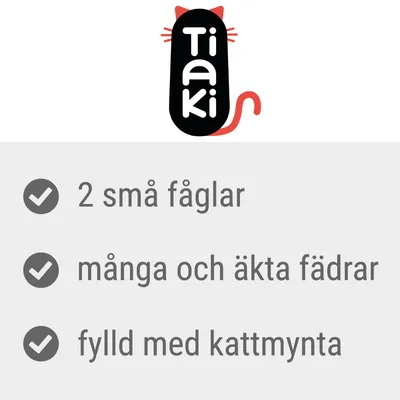 Tiaki. 2 små fåglar, många och äkta fjädrar, fylld med kattmynta.