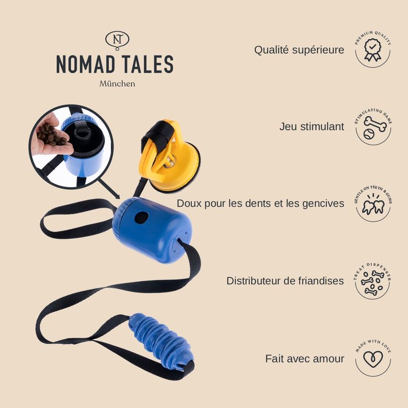 Jouet à tirer Nomad Tales Spirit avec distributeur de friandises pour chien