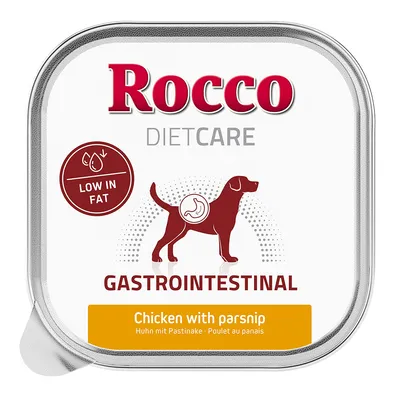 Rocco DietCare Gastrointestinal. Low in fat. Huhn mit Pastinake. Nassfutter für Hunde mit empfindlichem Magen-Darm-Trakt.