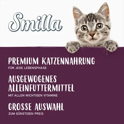 Smilla. Premium Katzennahrung für jede Lebensphase. Ausgewogenes Alleinfuttermittel mit allen wichtigen Vitaminen. Große Auswahl zum günstigen Preis.
