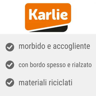 Karlie, morbido e accogliente, con bordo spesso e rialzato, materiali riciclati