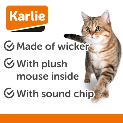 Karlie fűzfavessző labda hangchipes egérrel Karlie fűzfavessző labda hangchipes egérrel