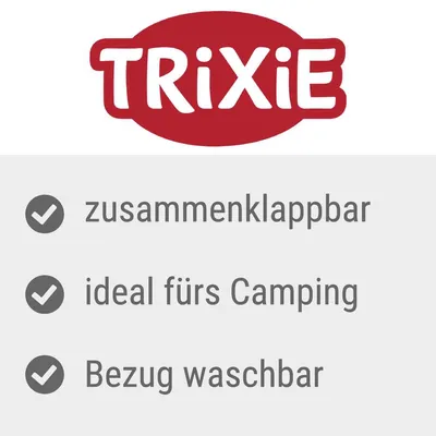 Trixie. Zusammenklappbar, ideal fürs Camping, Bezug waschbar.
