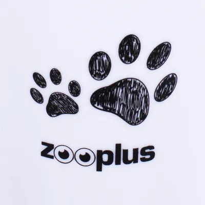 zooplus logo con due impronte di zampa nere.