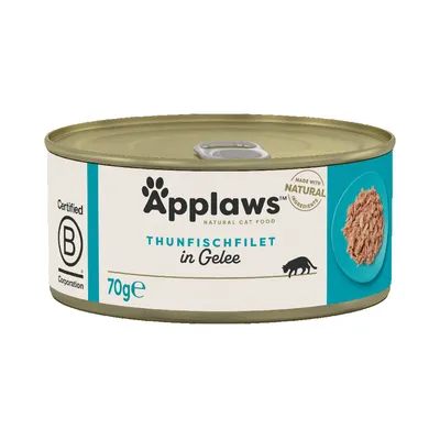 Applaws file de ton în aspic, conservă 70g. Certificat B Corporation. Fabricat cu ingrediente naturale.