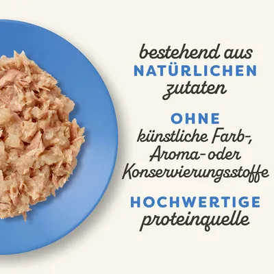 Bestehend aus natürlichen Zutaten, ohne künstliche Farb-, Aroma- oder Konservierungsstoffe. Hochwertige Proteinquelle.