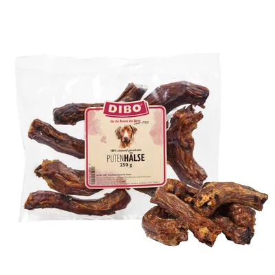DIBO turkey necks, 100% gently dried, 250 g.