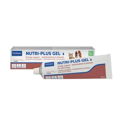 Virbac Nutri-Plus Gel, Energieunterstützung mit Multivitaminen und Mineralien für Katzen und Hunde, Tube 120g. Everyday Care, kalorienreich, schmackhaft.