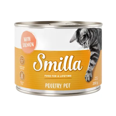 Smilla Poultry Pot с сьомга, съдържа таурин, без зърнени храни, произведено в Германия, 200g.