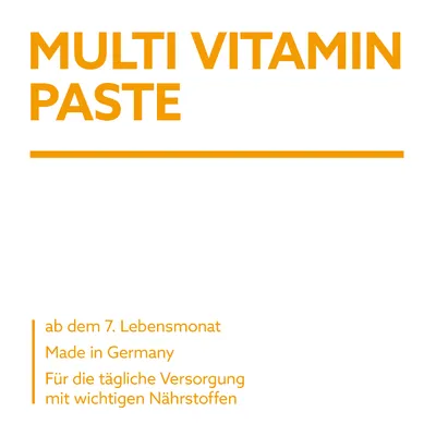 Multi Vitamin Paste, ab dem 7. Lebensmonat, Made in Germany, für die tägliche Versorgung mit wichtigen Nährstoffen.