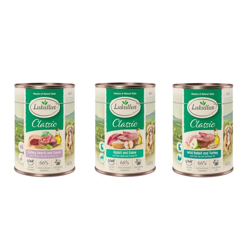 Prix avantageux ! Boîtes Lukullus 6 x 400 g pour chien