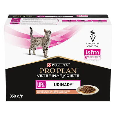 Purina Pro Plan Veterinary Diets UR Urinary, mjuka bitar med lax, 850 g. ISFM-certifierad för veterinärmedicinsk näring.