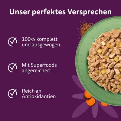 Whiskas 1+ Superfoods Gemischte Auswahl in Gelee 6 x 50 g - Hühnerleber & Thunfisch Whiskas 1+ Superfoods Gemischte Auswahl in Gelee 6 x 50 g - Hühnerleber & Thunfisch