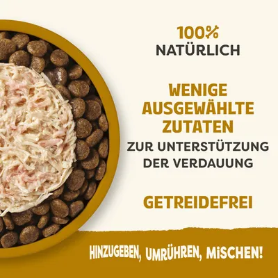 100% natürlich, wenige ausgewählte Zutaten zur Unterstützung der Verdauung, getreidefrei. Hinzugeben, umrühren, mischen! 100% natürlich, wenige ausgewählte Zutaten zur Unterstützung der Verdauung, getreidefrei. Hinzugeben, umrühren, mischen!