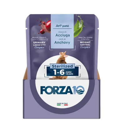 BOTANICAT FORZA10 Soft Paste Sterilized 1-6 Years 24 x 80 g - Reich an Sardelle BOTANICAT FORZA10 Soft Paste Sterilized 1-6 Years 24 x 80 g - Reich an Sardelle