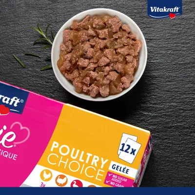 Vitakraft Poésie Classic Sauce Mixpakket - 12 x 85 g - Gelei (Kip, Gevogelte, Kalkoen, Eend) Vitakraft Poésie Classic Sauce Mixpakket - 12 x 85 g - Gelei (Kip, Gevogelte, Kalkoen, Eend)