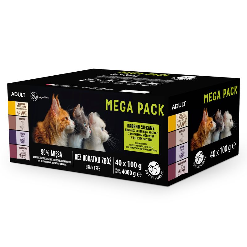 Pet Republic Feline Adult Nassfutter für Katzen 40 x 100 g