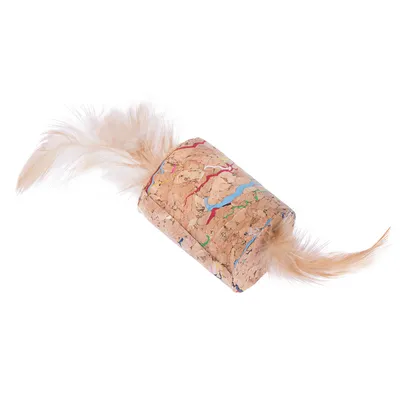 Gioco per gatti TIAKI Sughero Piumato con catnip
