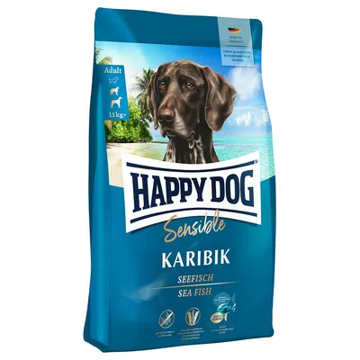 Happy Dog Sensible Karibik, pesce di mare, per cani da 11 kg, senza conservanti aggiunti, Made in Germany.