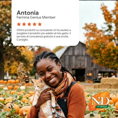 Scala di valutazione a 5 stelle, nome utente Antonia, Farmina Genius Member. Recensione: la consulenza aiuta nella scelta dei prodotti per gatti, servizio gratuito consigliato. Scala di valutazione a 5 stelle, nome utente Antonia, Farmina Genius Member. Recensione: la consulenza aiuta nella scelta dei prodotti per gatti, servizio gratuito consigliato.