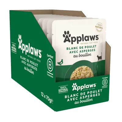 Applaws Cat Natural in Brühe 12 x 70 g - Hühnerbrust mit Spargel Applaws Cat Natural in Brühe 12 x 70 g - Hühnerbrust mit Spargel