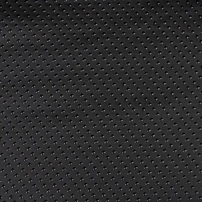 Schwarzes, perforiertes Material mit kleinen Löchern, geeignet für atmungsaktive Oberflächen.