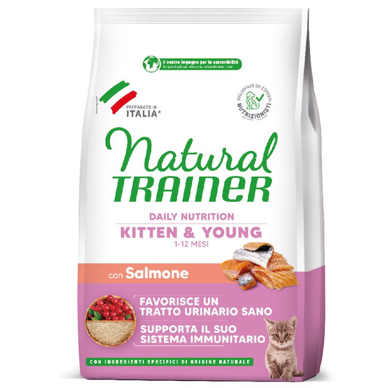 Natural Trainer Kitten Salmone Crocchette gatto