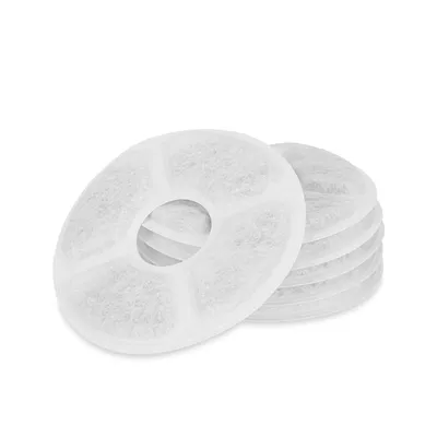 Filtre de rezervă rotunde din material alb, stivuite într-un grup. Potrivite pentru tratarea apei sau aplicații similare.