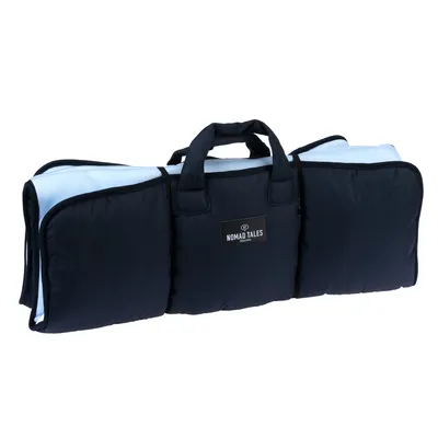 Nomad Tales torba transportowa w kolorze czarnym z uchwytami i wyściełanym designem, odpowiednia do transportu.