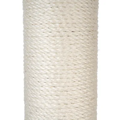 Close-up of white sisal rope, suitable for scratching post repairs or craft projects.