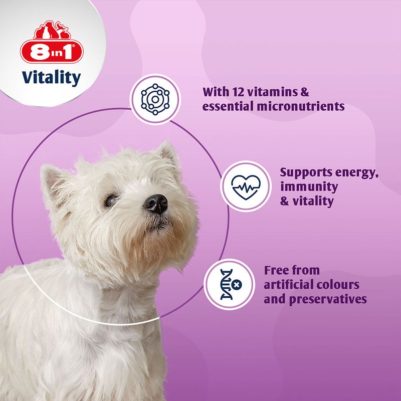 8in1 Vitality multivitamintabletter för små raser