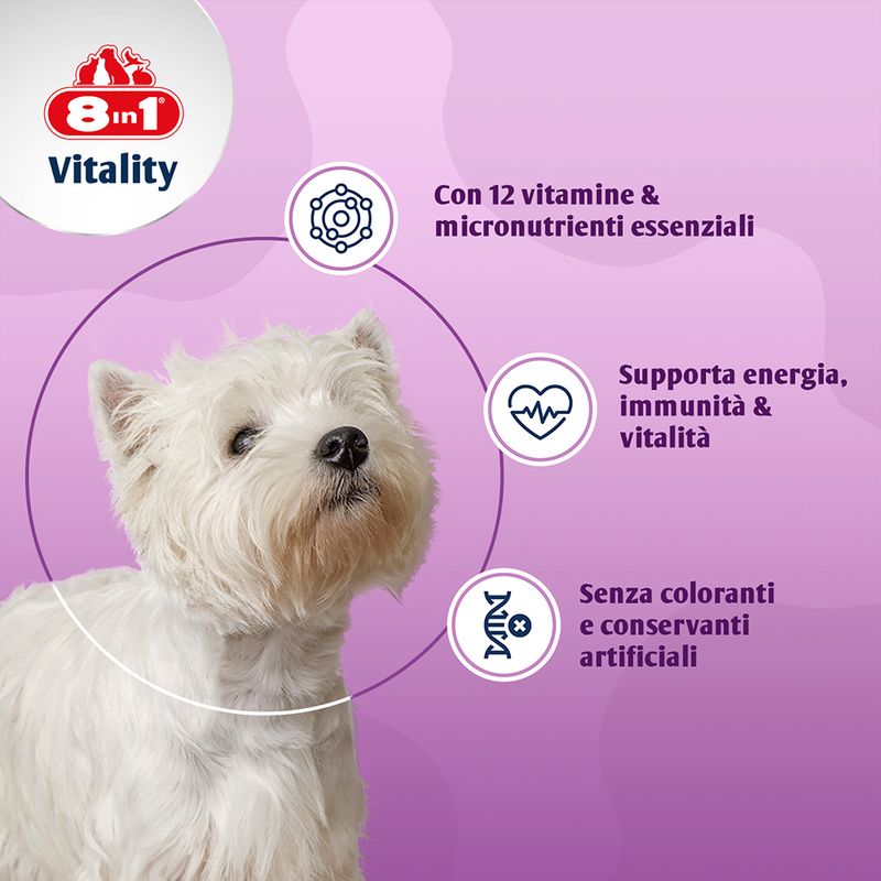 8in1 Vitality Compresse Multivitaminiche per cani di piccola taglia
