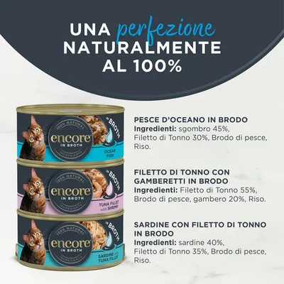 Encore Pacco misto in brodo in lattina 24 x 70 g Umido gatto