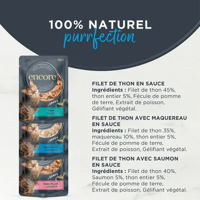 Lot mixte Encore en sauce 5 x 50 g sachets pour chat