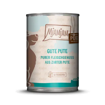 Mjamjam Gute Pute. Purer Fleischgenuss aus zarter Pute. Getreidefrei.