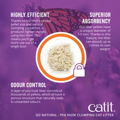 Catit Go Natural Pea Husk Clumping Cat Litter with Vanilla Scent Catit Go Natural Pea Husk Clumping Cat Litter with Vanilla Scent