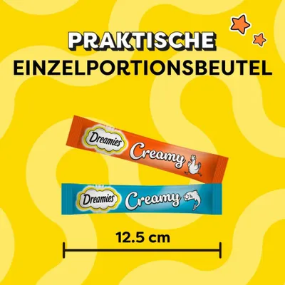 Dreamies Creamy Snacks - 84 x 10 g Huhn & Lachs