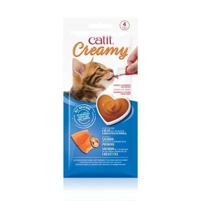 catit Creamy kermaiset herkut kissoille, viljattomia, atlantin lohta ja katkaravun makua, 4 annosta, täysin luonnollinen. catit Creamy kermaiset herkut kissoille, viljattomia, atlantin lohta ja katkaravun makua, 4 annosta, täysin luonnollinen.
