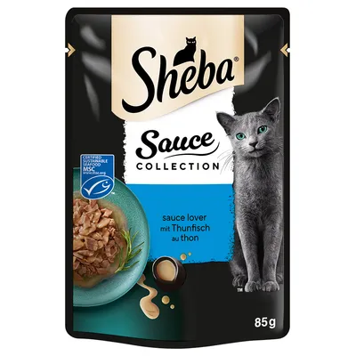 Sheba Sauce Collection, sauce lover mit Thunfisch, zertifiziert nachhaltige Meeresfrüchte MSC, 85g.